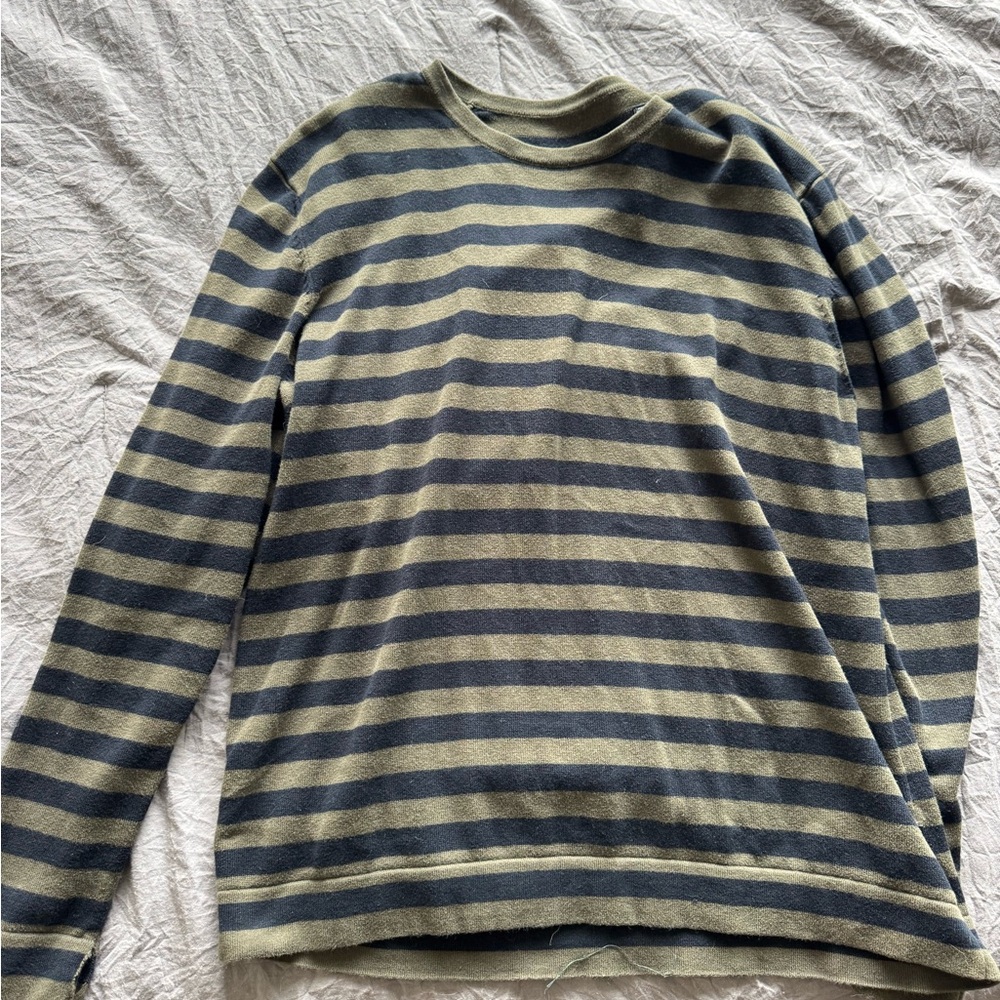 Striped Gray and Blue Men's Sweater